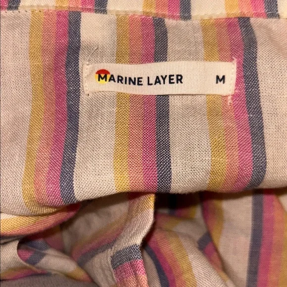 Marine LAYER Doze Short Sleeve PJ Top in Retro Ombre Stripe Medium M NWOT - Picture 5 of 10